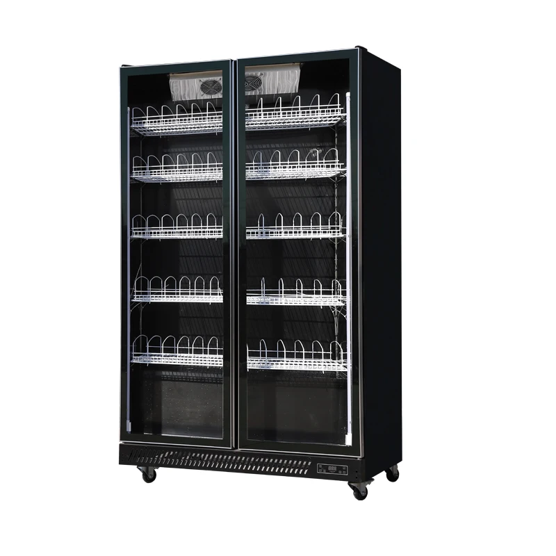 double 2 door bar fridge freezer glass commercial supermarket refrigerator sorganizer beer metal wine fridge dual zone magnet