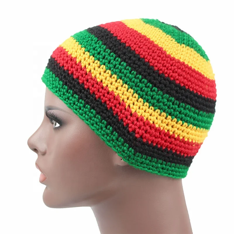 Unisex Men Knitted Reggae Hat Handmade Hat Winter Warm Acrylic Hat