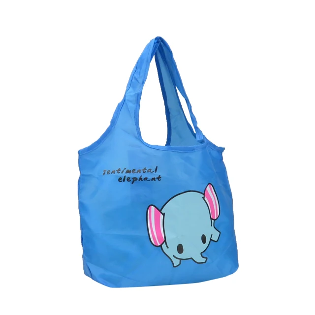 Custom Save Space Small Tote Cartoon Elephant Print Reusable Shopping Bag Foldable