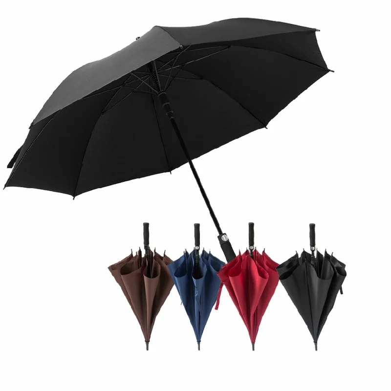 Пользовательский логотип Eva ручка Однотонный Гольф автоматический открытый прямой зонт для рекламы