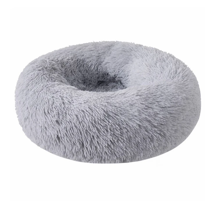 
New design soft plush quick detachable pet cushion round dog bed 