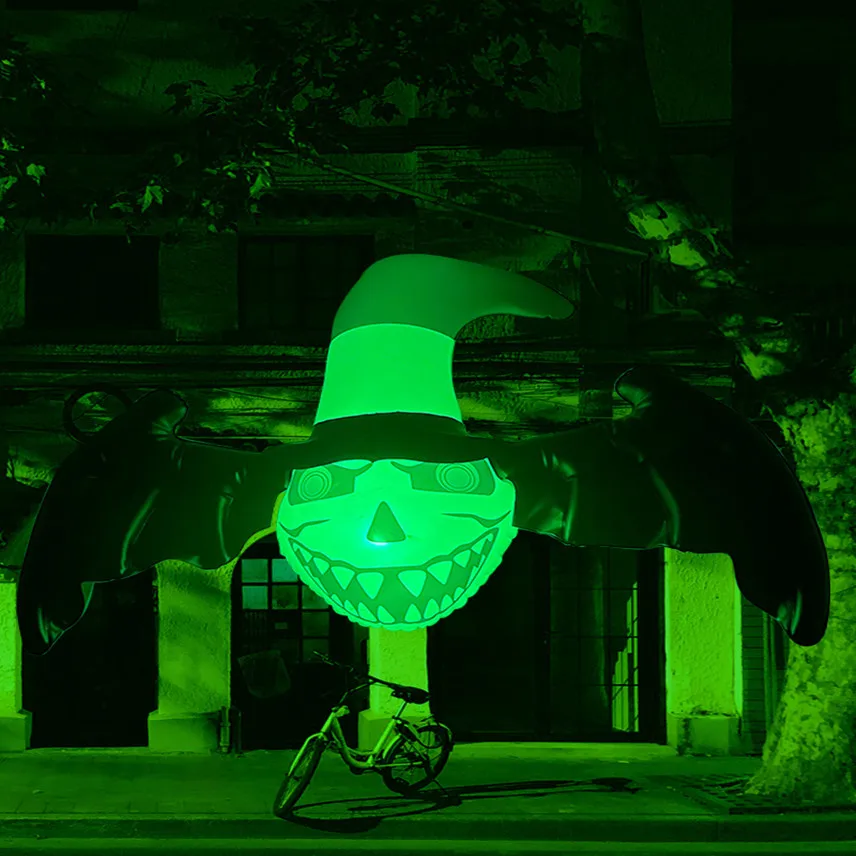 Halloween Inflatable Haunted House Decorations Pumpkin Ghost Halloween Yard Decorations Eyeball Bat Inflatable