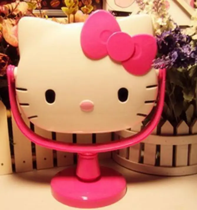 SS Kawaii Sanrioed My Melody Vanity Mirror Anime Figure Rotatable Table Mirror Vanity Mirror Glass Bedroom Desktop