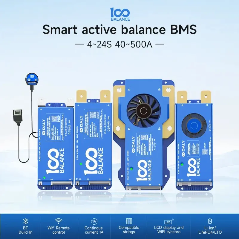 Daly active balancing lithium battery protection board 300A 8-24S BMS for remote monitoring BMS comes with wifi module