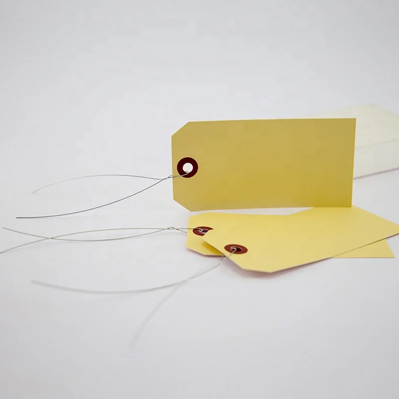 Wholesale shipping luggage tag Custom Logo Iron Wire Manila Paper Hang Tag for Clothing