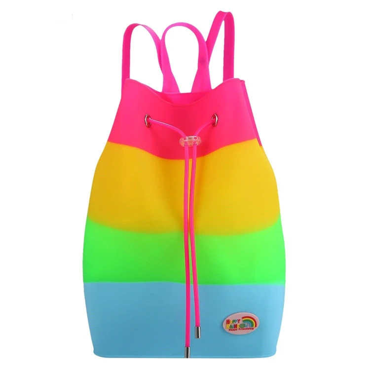 Silicone Waterproof Drawstring Bucket Bag Soft Scented Kids String Bags Backpacks