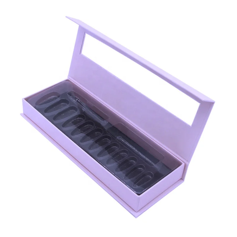 Оптовая продажа, изготовленная на заказ пустая коробка для ухода за ногтями с Eva/блистерной вставкой, накладная пресс на упаковочные коробки для ногтей