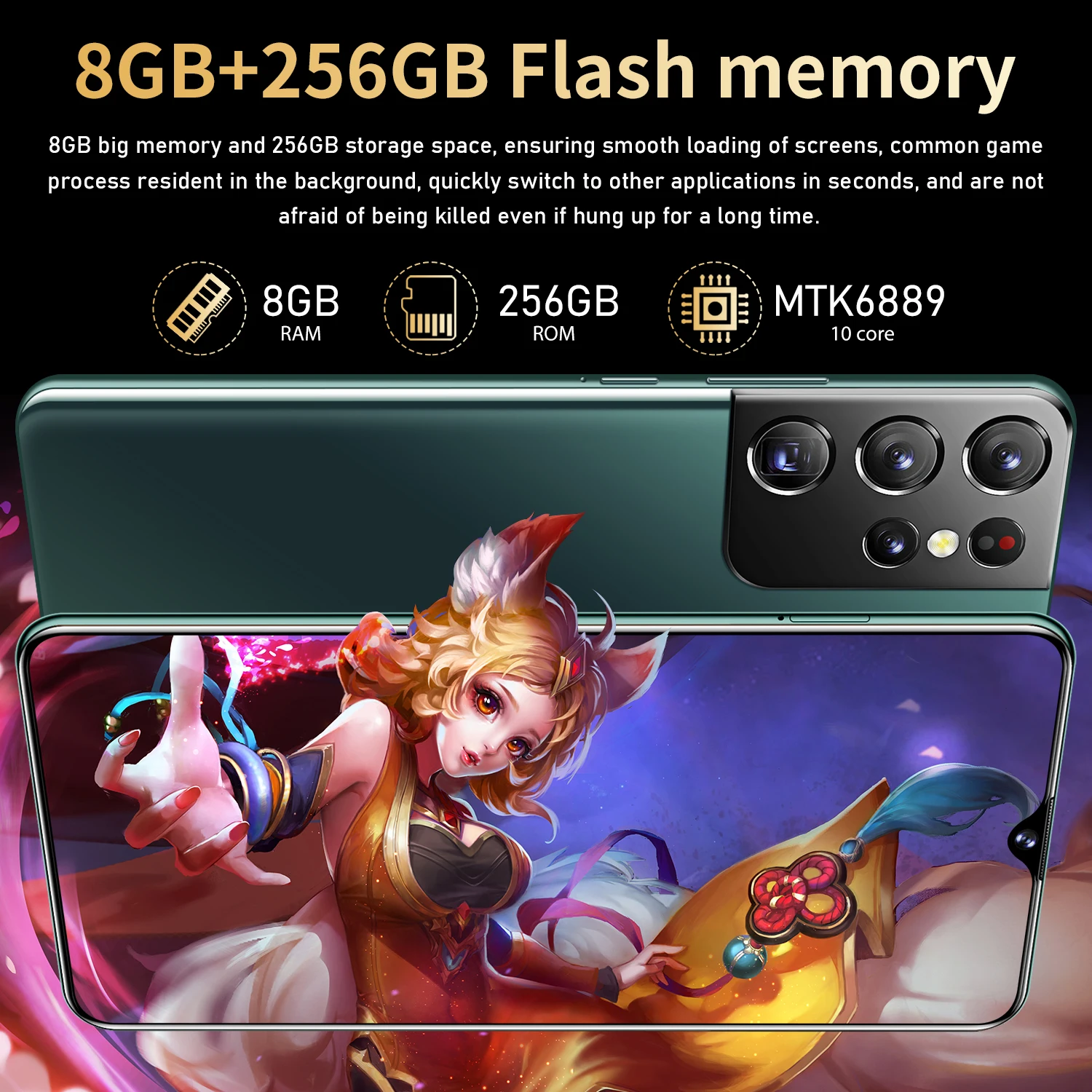 Примечательной 6 9 Inch глобальная версия оптовая продажа S21 + U Ltra 8 Гб 256 класс 100% новый 16MP 32MP мобильного телефона 6800 мАч батарея