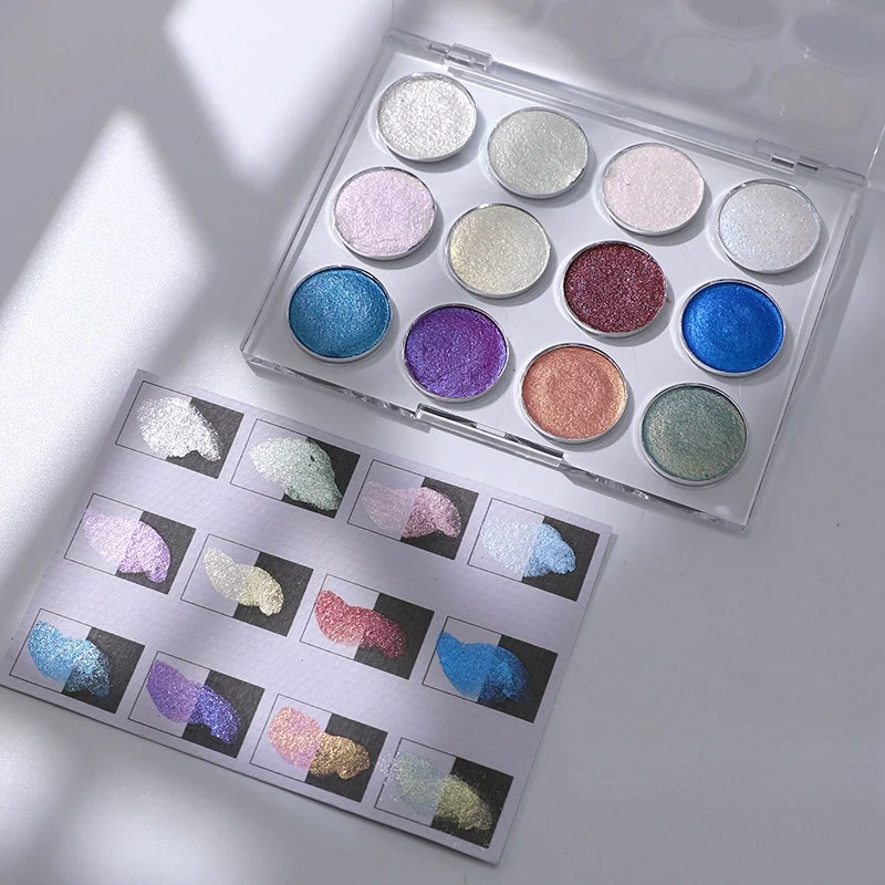 Wholesale 12 color Nail Solid Pearlescent Watercolor Pigment Starlight Gemstone Color Painting Glitter Nail Pigment for Nail Art