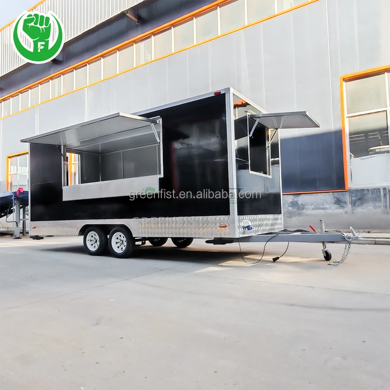 USA Standard Concession 12ft 13ft 16ft 20ft Mobile Food Truck Trailer Deep Fryer Fried Chicken Turkey Churros Food Trailers