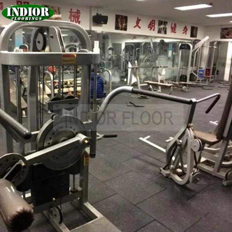 Indonesia Non Toxic Gym 1m*1m*15mm Rubber Flooring Mat / Rubber Floor Tiles