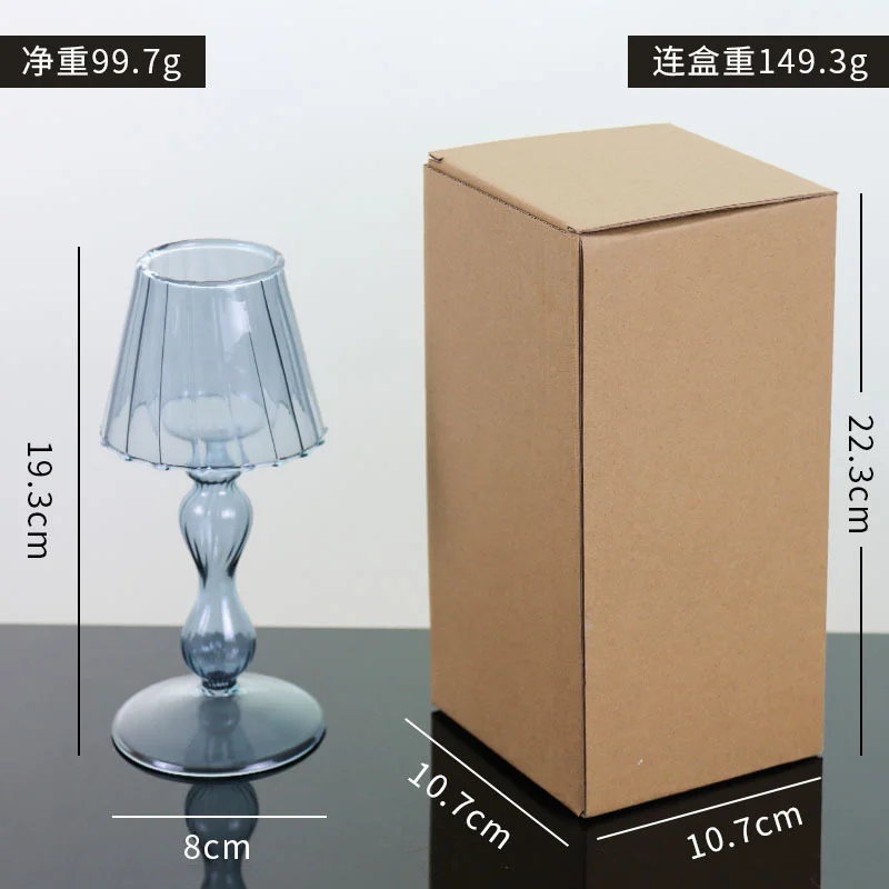 European lamp type candle holder luxury table lamp glass candle holder for home decoration