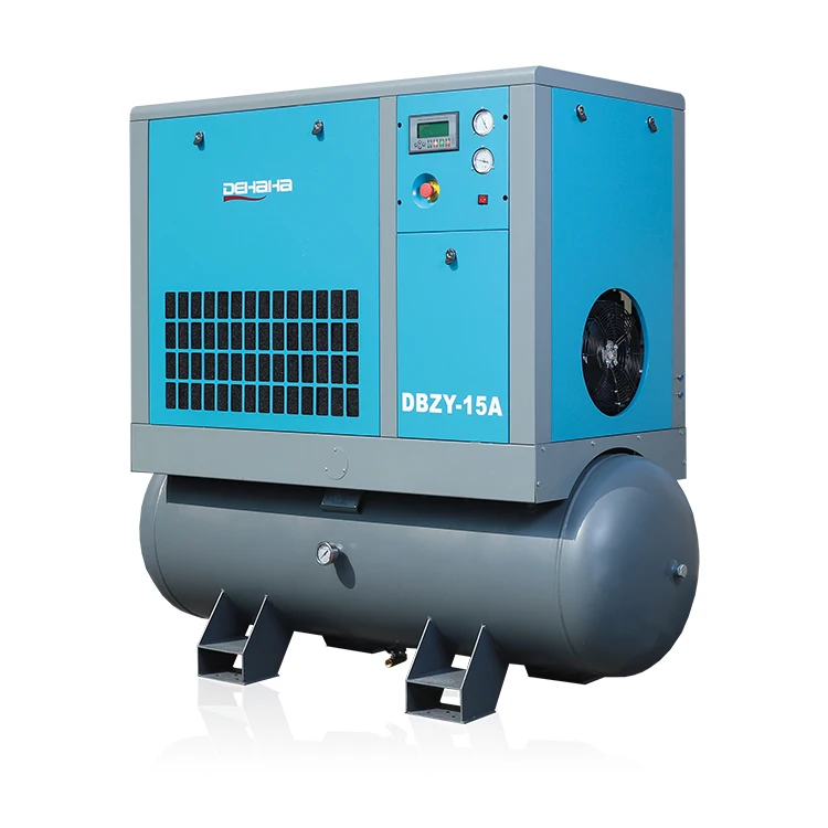  Прямой привод 11kW 15 hp роторный 16 бар винтовой воздушный компрессор с осушителем воздуха и резервуаром интегрированные машины для лазерной