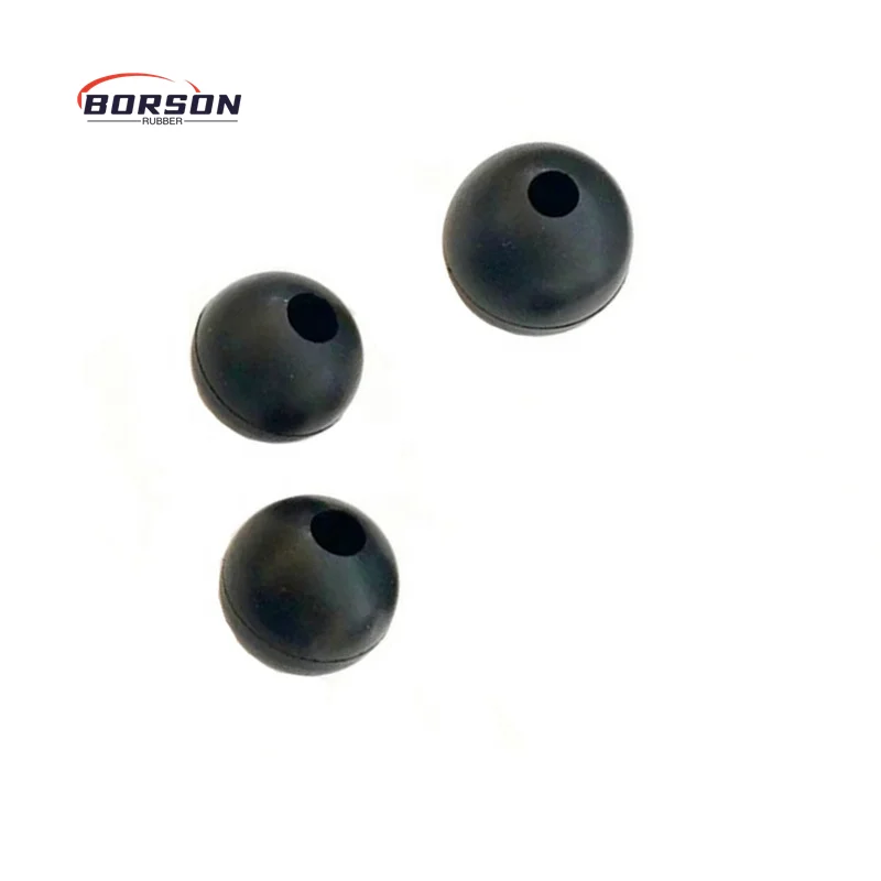 Hard Rubber Silicone  Ball with hole 30MM 25MM NBR epdm  Vibrating Rubber bouncing balls