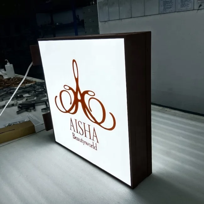 Custom Light Box Sign Store Wall Hanging Double Sided Led Signs Outdoor Blade Signage Led Light Box For Business Sign