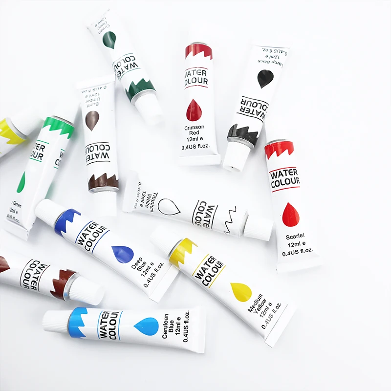 Promotional quality 12ml tubes water color paper painting watercolor set