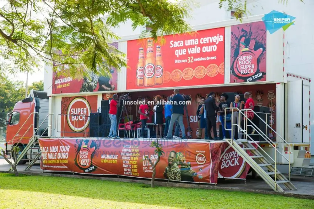 
stage truck, LED container YES-C40 for big events and road show, fresh forged in china factory 