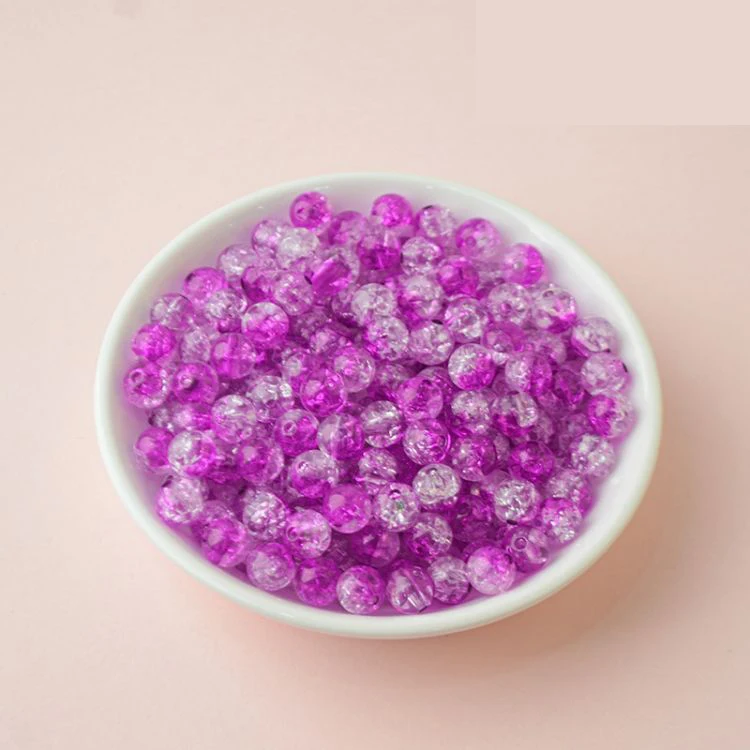8mm 10mm 12mm Transparent Acrylic Cracked Beads Multi Colors Round for Bracelet Making 500g//bag