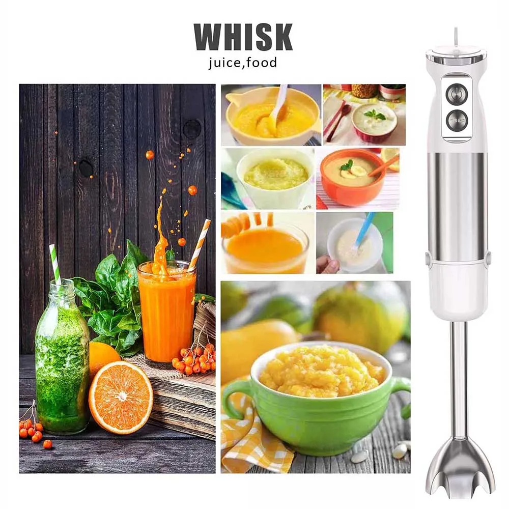 600W Handheld Blender High-Powered Kitchen Tool for Blending, Mixing and Food Preparation