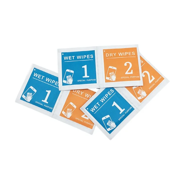 OEM ODM Low Price Electronic Screen Protector Wipes Custom Lens Wet and Dry Screen Cleaning Wipes
