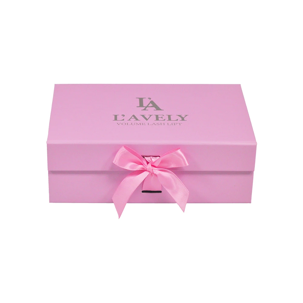 Custom Logo Luxury Recycled Folding Kraft Paper Box Romantic Gift Paper Box With Ribbon