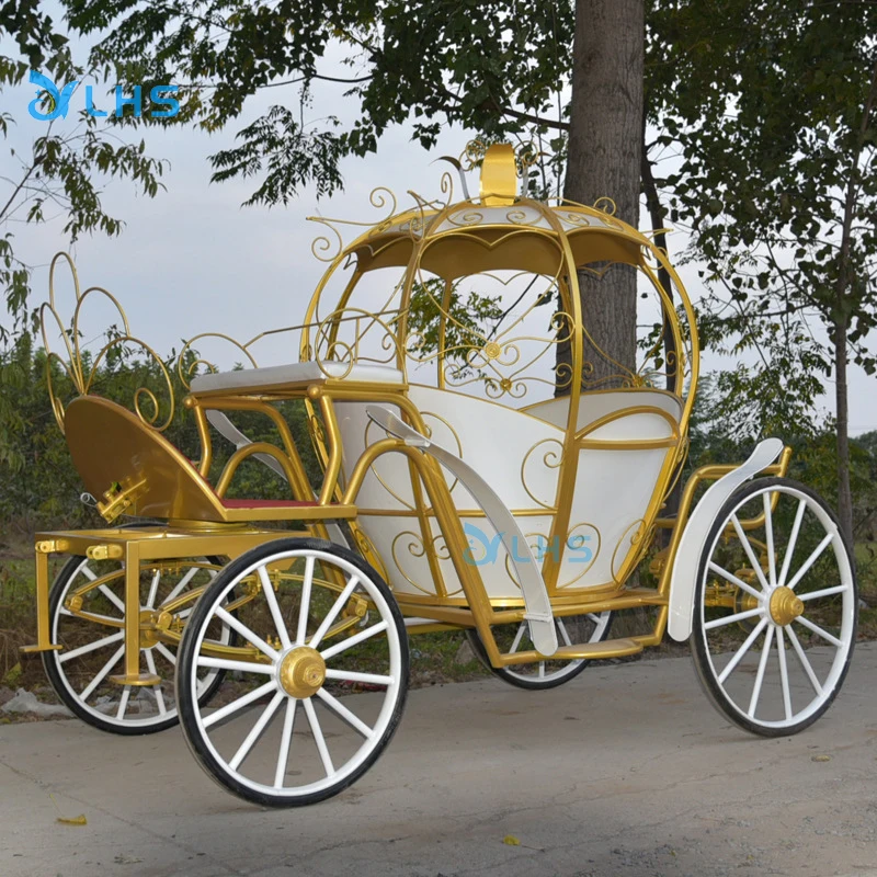 Hot sale decorative cinderella wedding carriage sightseeing horse cart  manufacturer wedding pumpkin horse carriage for sale