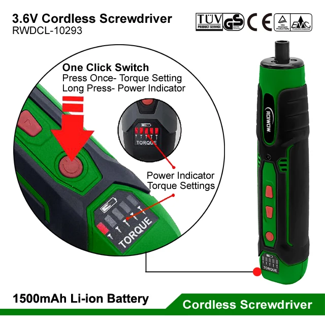 Mini Electric Screwdriver Cordless Power Tool Kit 3.6V Lithium Battery Rechargeable Small Electric Screwdriver Drill Bit Set