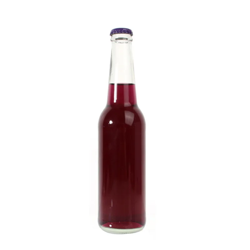Wholesale Retail Clear Glass Bottle For Cola /Cocktail 275ml Glass Soda Water Bottle With Crown Cap