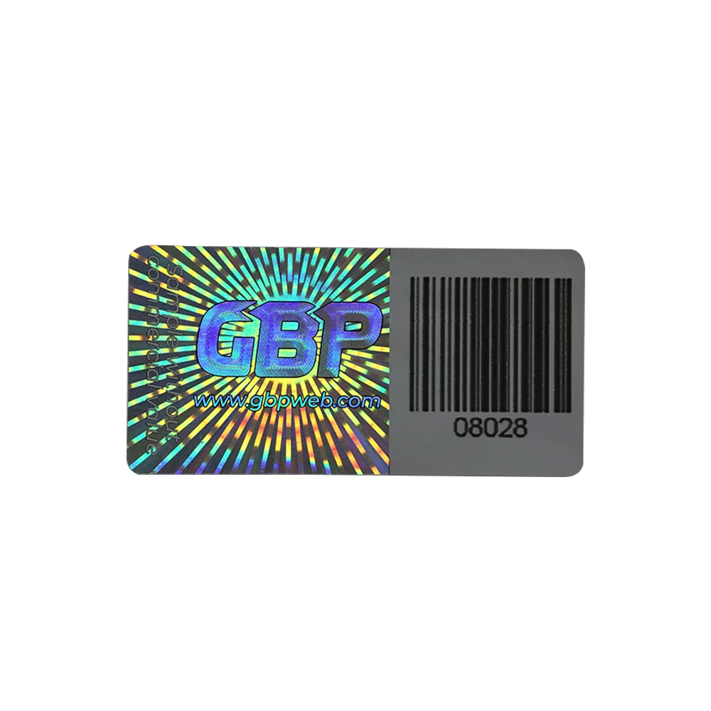 Manufacture Custom Unique Number Waterproof Coated Paper Laser Hologram Label with QR Code Security Printing Barcode Sticker