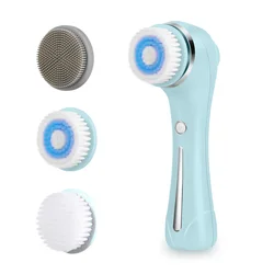 WELUV 2022 Новое поступление 3 режима электрическая перезаряжаемая Водонепроницаемая вращающаяся щетка для лица Массажер Очищающая щетка для лица