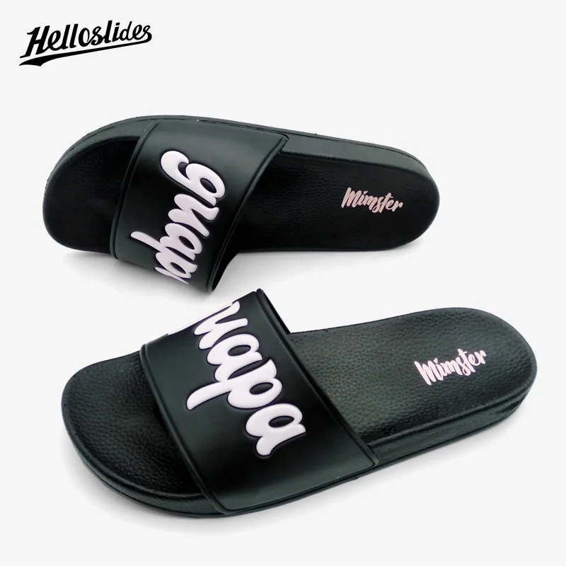 Helloslides Custom Logo Slides Sandals Summer Flat Sliders Slippers Men Wholesale Custom Logo Sandals Slippers Slides For Mens