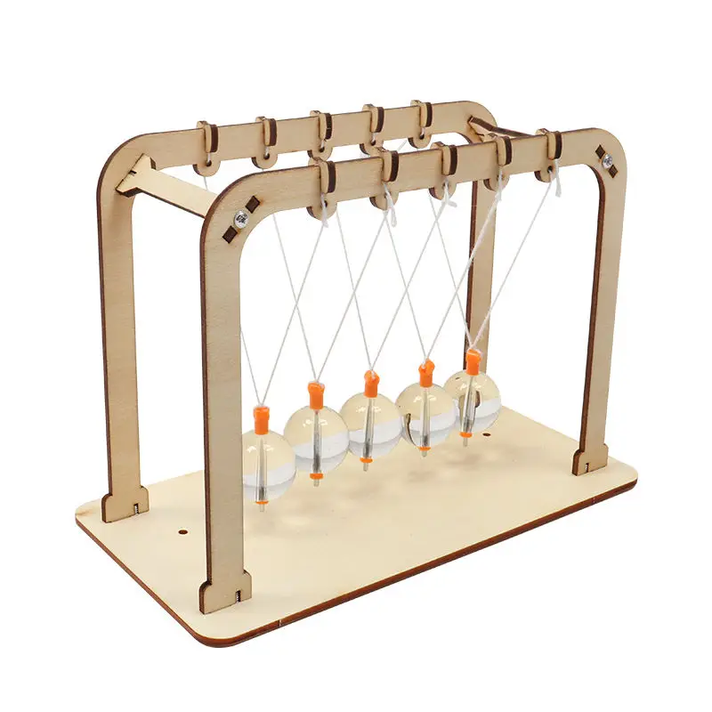 DIY Newton Cradle Glass Pendulum Ball Newton Ball Physics Science Pendulum 5 Glass Balance Ball