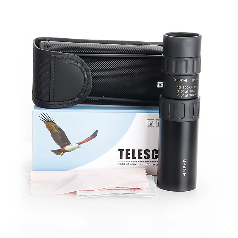  4K 10-300X40mm High Quality Telescope Monocular Super Telephoto Zoom Portable Outdoor