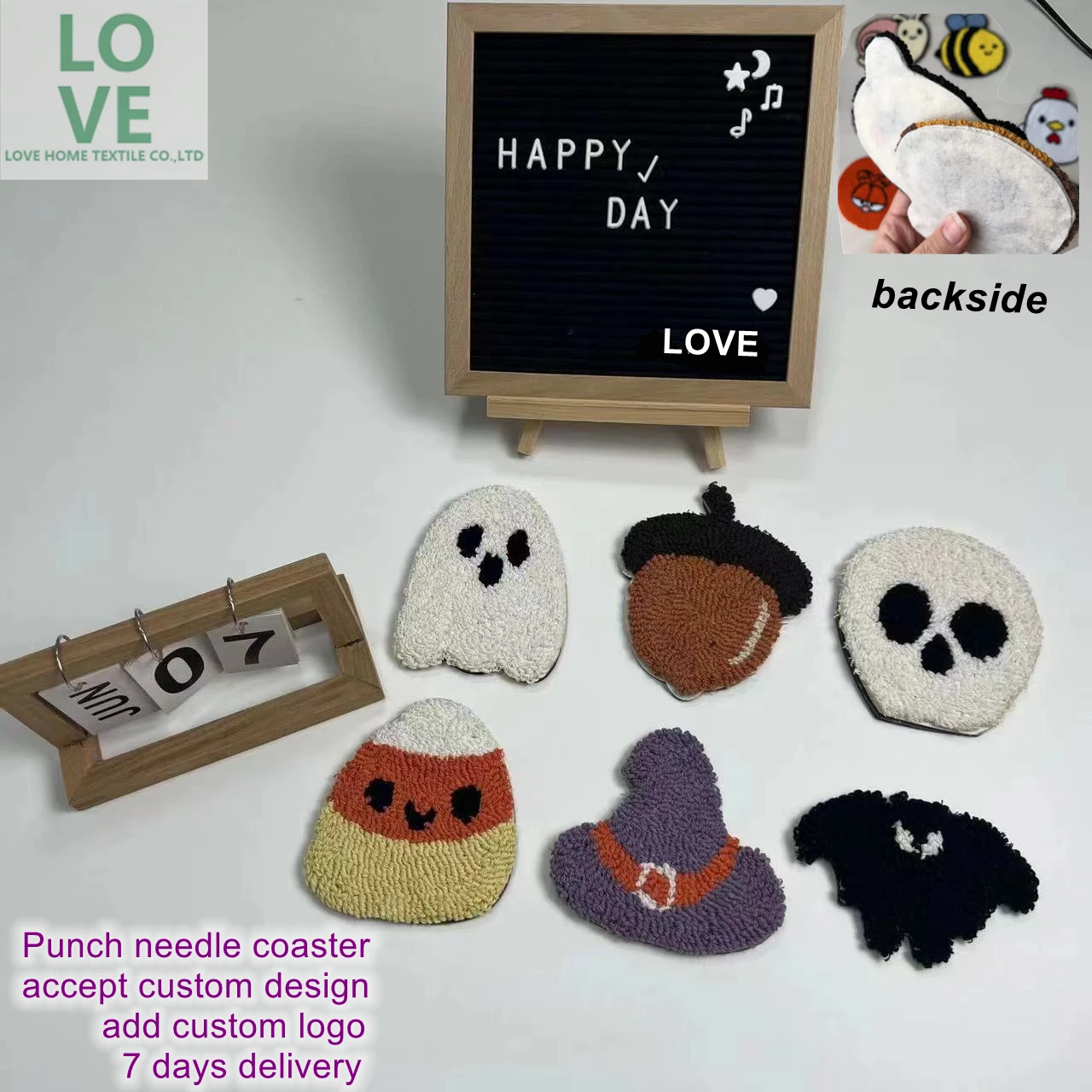 Cheaper Prince Custom Punch Needle Mug Rug Coaster Customization DIY Mat Anime Handcraft Tufting Cute Needle Rug for Gift