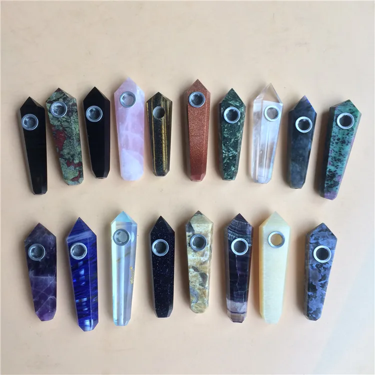 2021  Glass Accessories Weed Rough Quartz Stone Crystal Tobacco weed Smoking Pipes for gifts