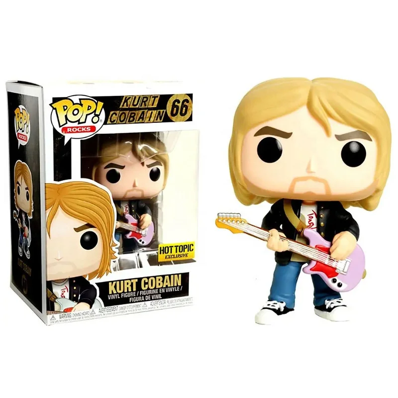 Funko Pop ROCKS 64# 66# KURT COBAIN Action Figure Toys Vinyl Figurine Collection Model Doll Gift Desktop Ornaments Wholesale