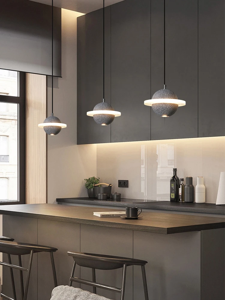 Nordic terrazzo planet small creative Star satellite restaurant bar bedroom bedside cement modern pendant light