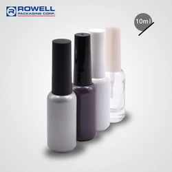Solid Color Cylinder Glass Empty Nail Polish Bottle Wholesale with Cap