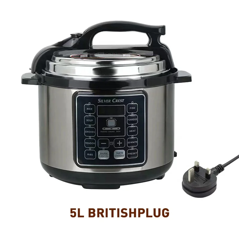 5L 6L Stainless Steel Electric Pressure Cooker Non-Stick Coating Inner Pot Presetting Food Cooking 3-1 Overheat Cooker
