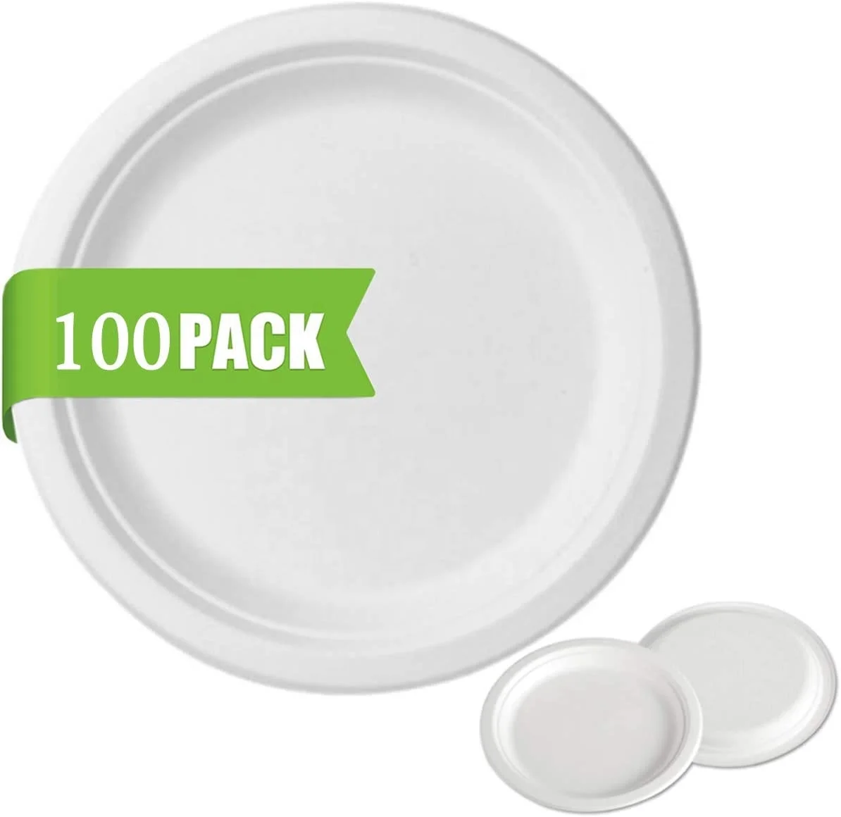 Disposable Eco-friendly 100% biodegradable Raw Material for Buffet New Year Party Sturdy Paper Plate