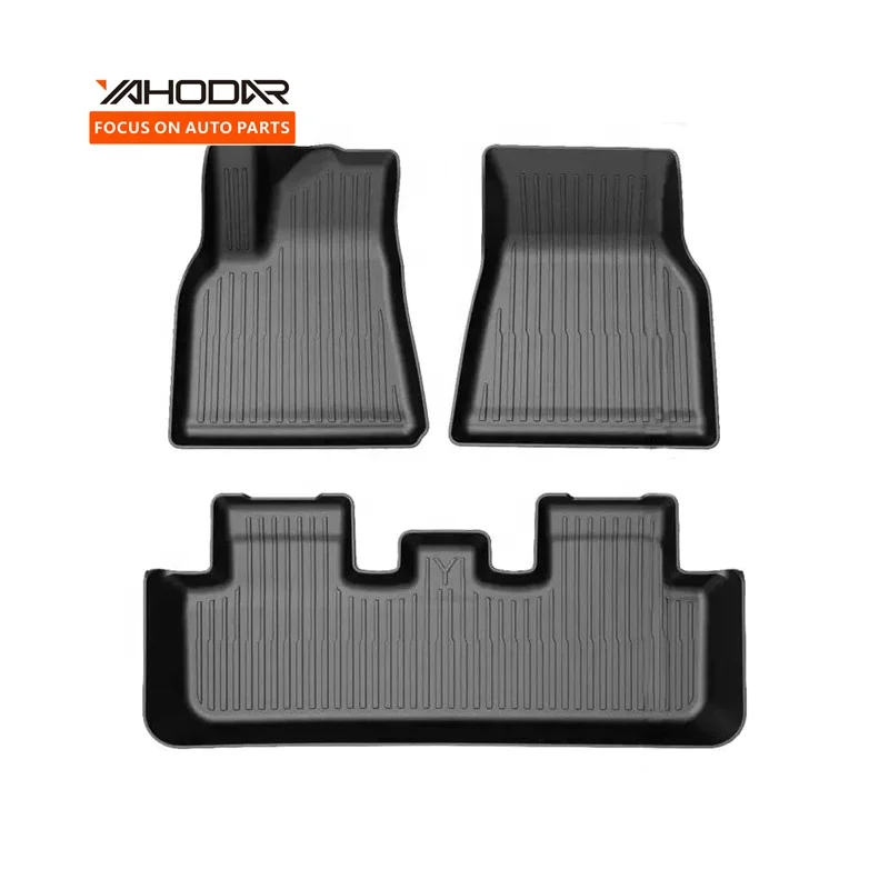 Floor Mats Car Hot Sale All Weather Floor Mats For Tesla Model Y Left Hand Drive Vehicle Full Mats 9 Pcs TPE