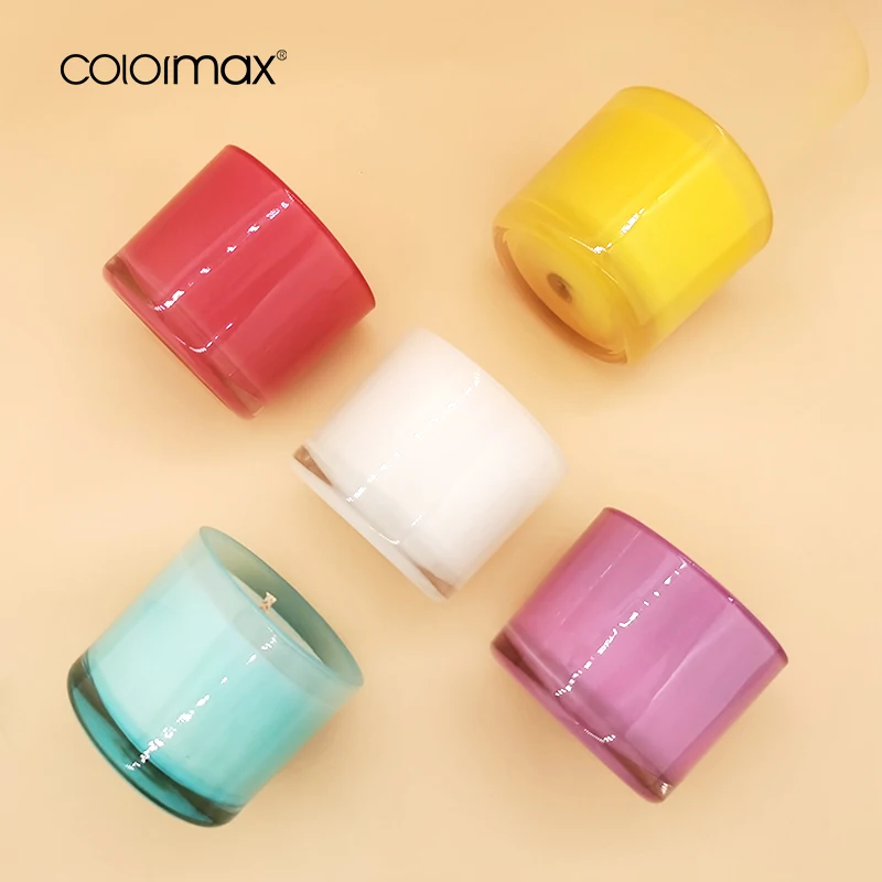 Wholesale Colored Glass Candle Jar Transparent Candle Containers With High Quality
