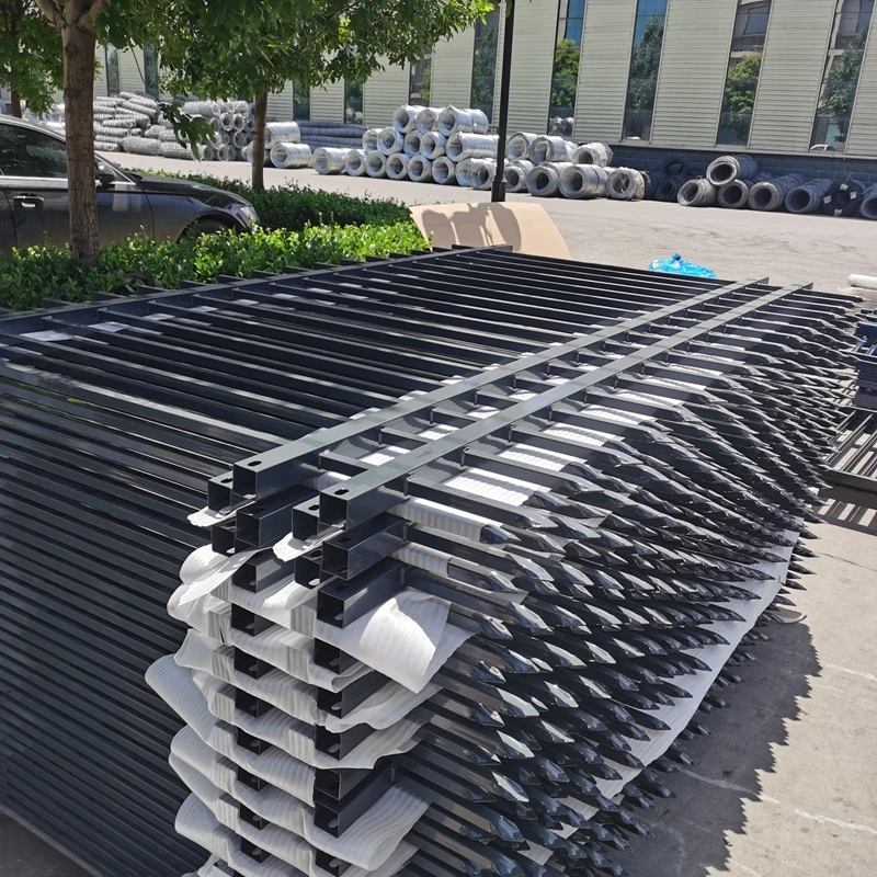 Wholesale 6ftx8ft Garden Black Metal Fences Anti Rust Galvanized Steel Fence Prices