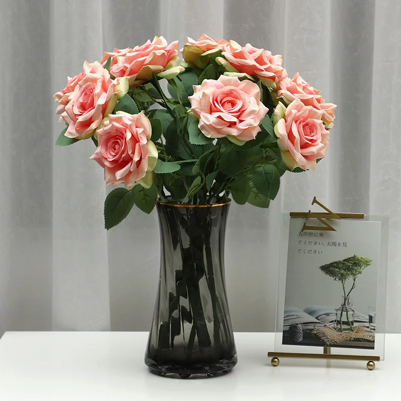 Самые популярные вазы для домашнего декора, композиция больших размеров, искусственные шелковые цветы, букет цветов