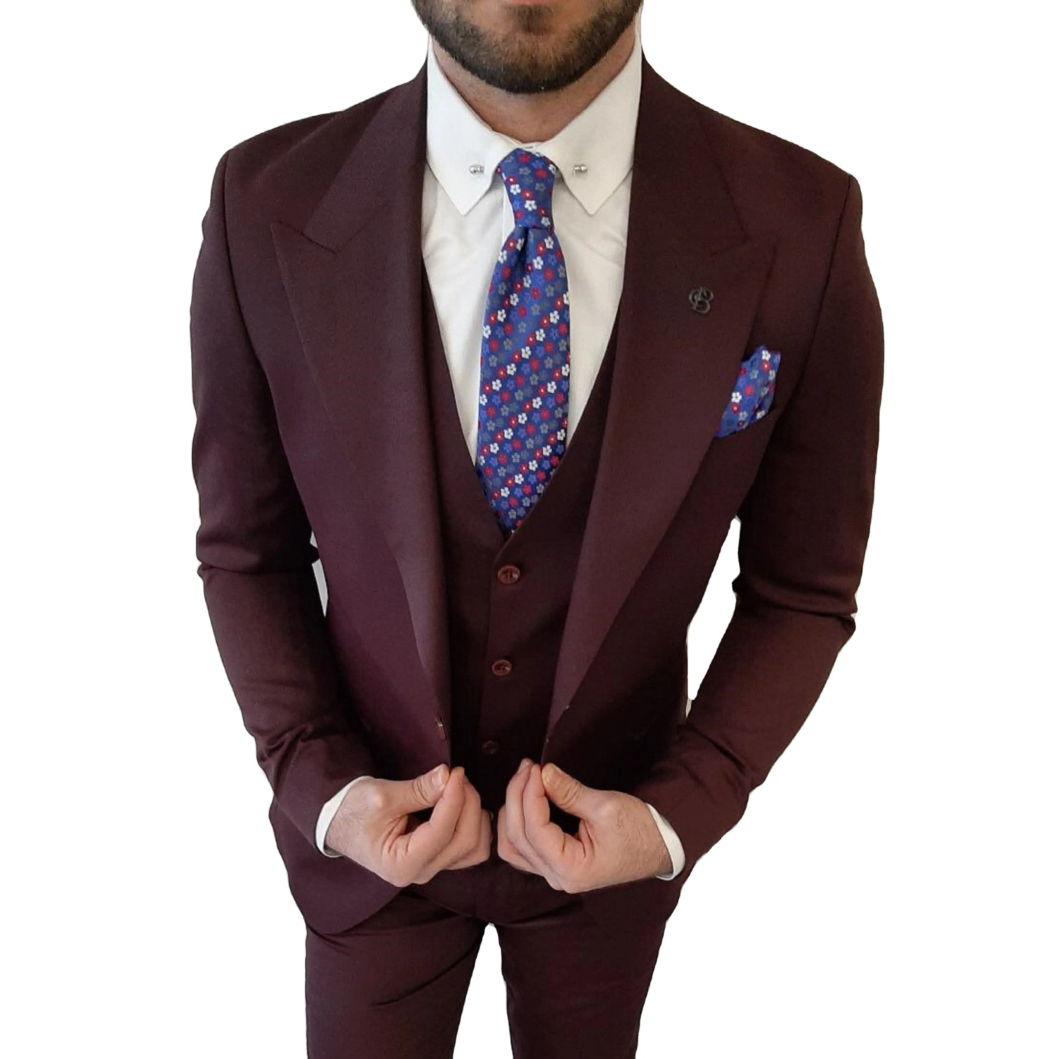 
TR Fabric Men Suit Italian Design High Quality 3 Pieces Slim Casual Business Custom 2021 fashion 