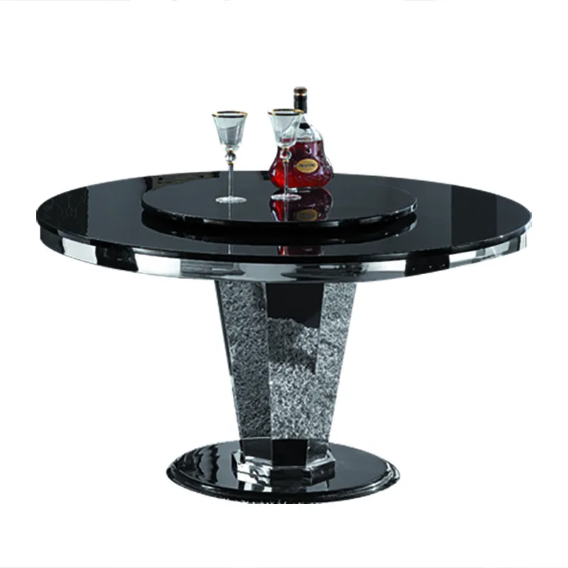 Luxury golden.marble round dining table round dinning table set of 6 8seater glass dinning room chairrose with gold  for wedding