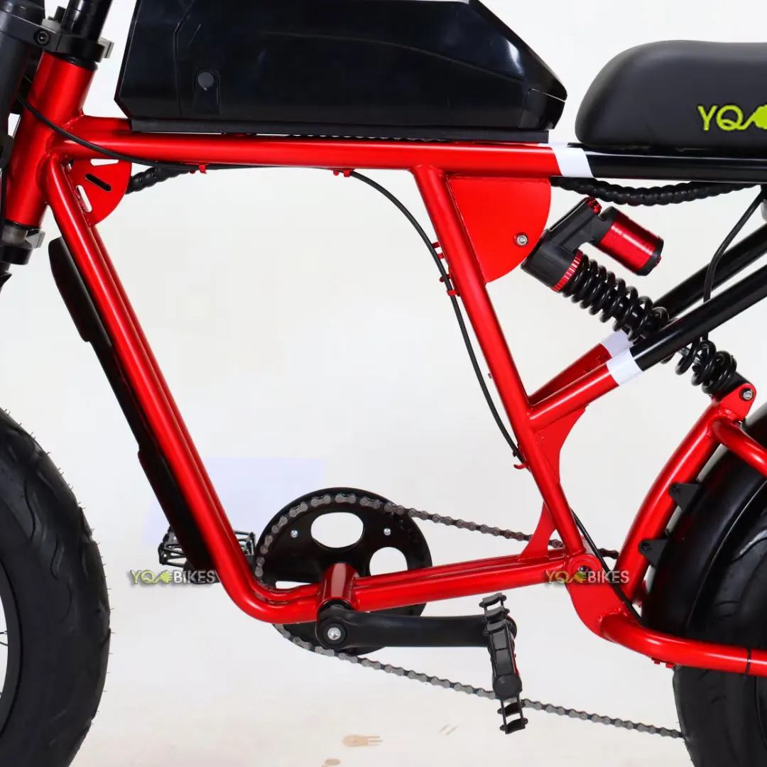 YQEBIKES Red Super Style Multi-Class Ride Electric Mountain Bike 73 RX 48v Two Seat 73 e Bike Bicicletta Elettrica