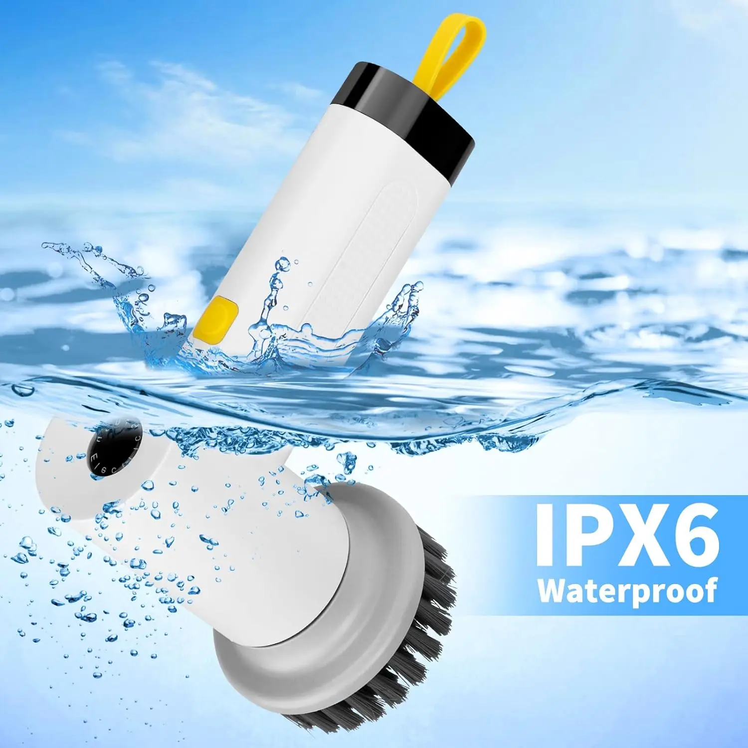 4 in 1 Kitchen Dishwashing Brush Sink Cleaner Bathroom Bathtub Clean Brush Spin Scrubber Wireless Electric Cleaning Brush