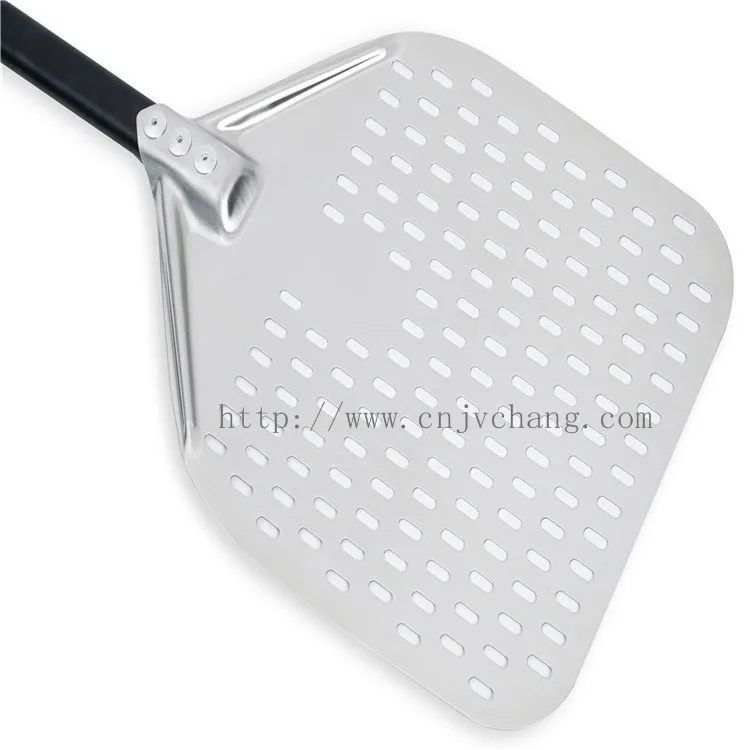 Unique Customized Stainless Steel Pizza Paddle Spade Aluminum Perforated Pizza Peel Shovel with Detachable Handle For Baking