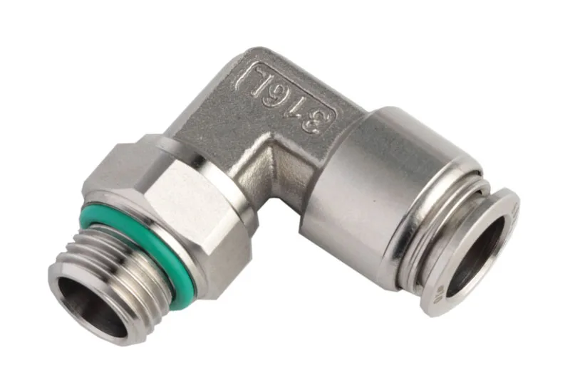 12mm 14mm 16mm & G02 G03 G04 G Thread Male Elbow Stainless Steel Inox SS316L Pneumatic Push to Connect Fittings